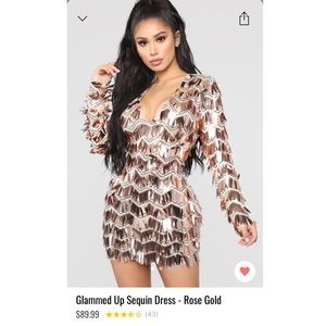 Size Medium Gold Dress from Fashion Nova